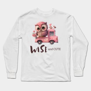 Wise and Cute Owl Design Long Sleeve T-Shirt